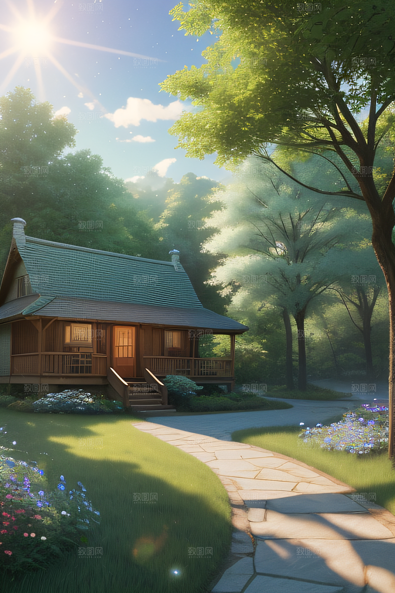 绿色童话小屋新海诚的绘画奇观