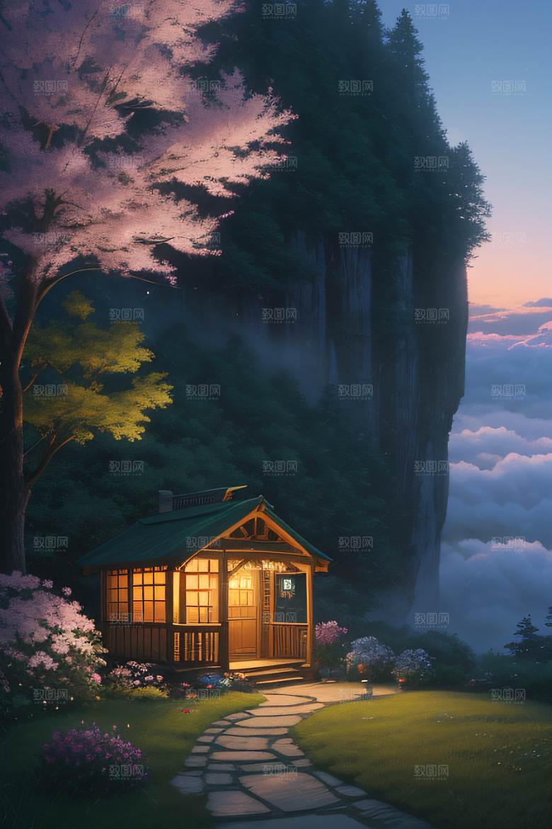 绿色童话小屋新海诚的绘画奇观