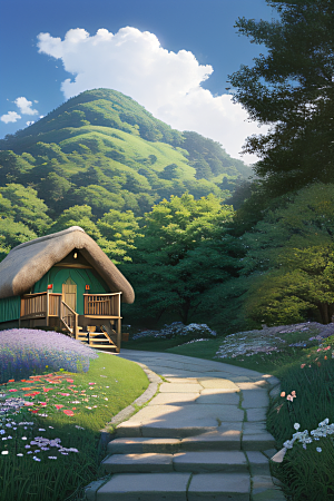 绿色童话小屋新海诚的绘画奇观