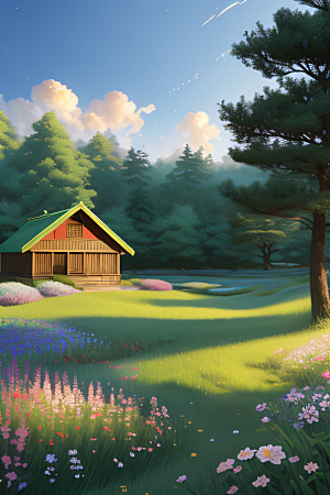 绿色童话小屋新海诚的绘画奇观