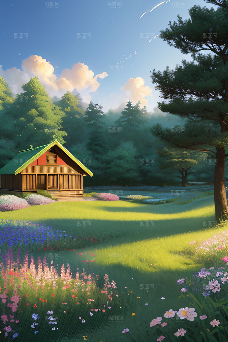 绿色童话小屋新海诚的绘画奇观