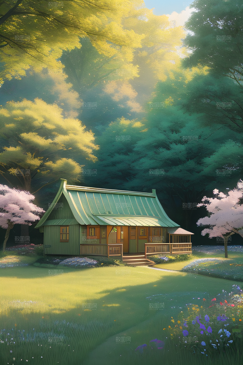 绿色童话小屋新海诚的绘画奇观