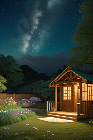 绿色童话小屋新海诚的绘画奇观
