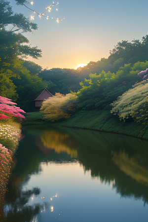 小屋与花朵新海诚的宁静画境