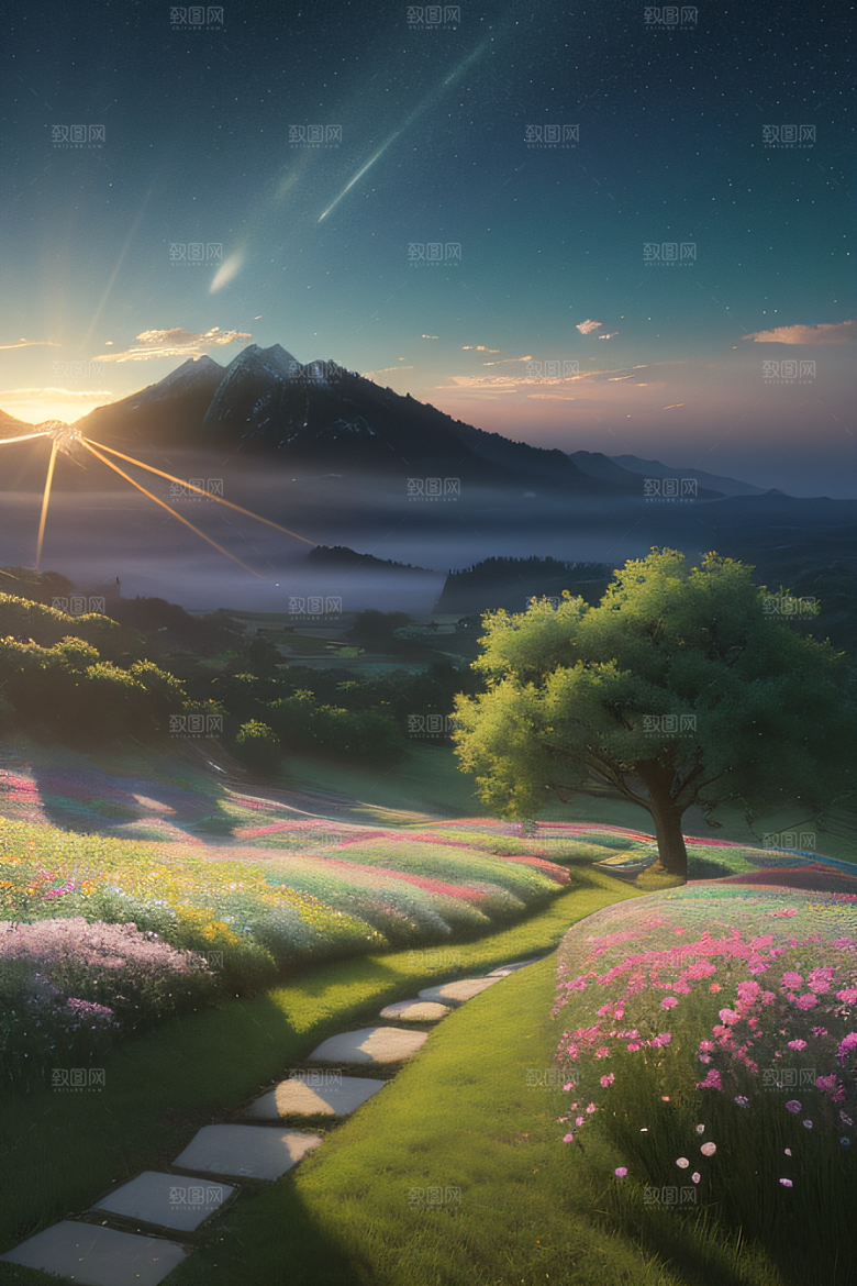 小屋与花朵新海诚的宁静画境
