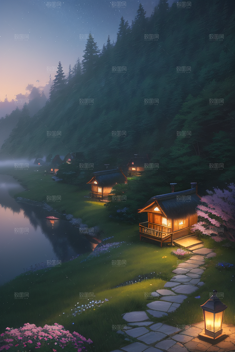 小屋与花朵新海诚的宁静画境