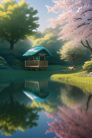 小屋与花朵新海诚的宁静画境
