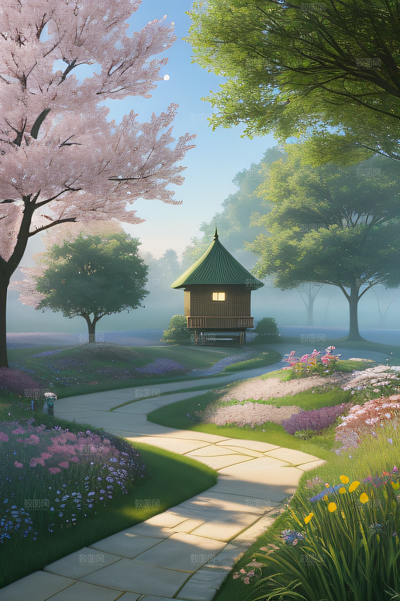 小屋与花朵新海诚的宁静画境