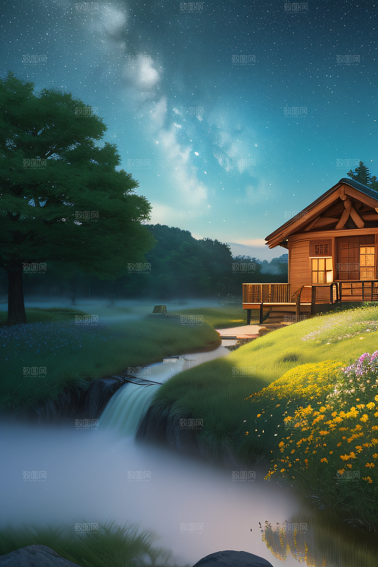 小屋与花朵新海诚的宁静画境