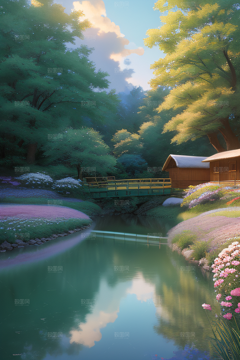 小屋与花朵新海诚的宁静画境