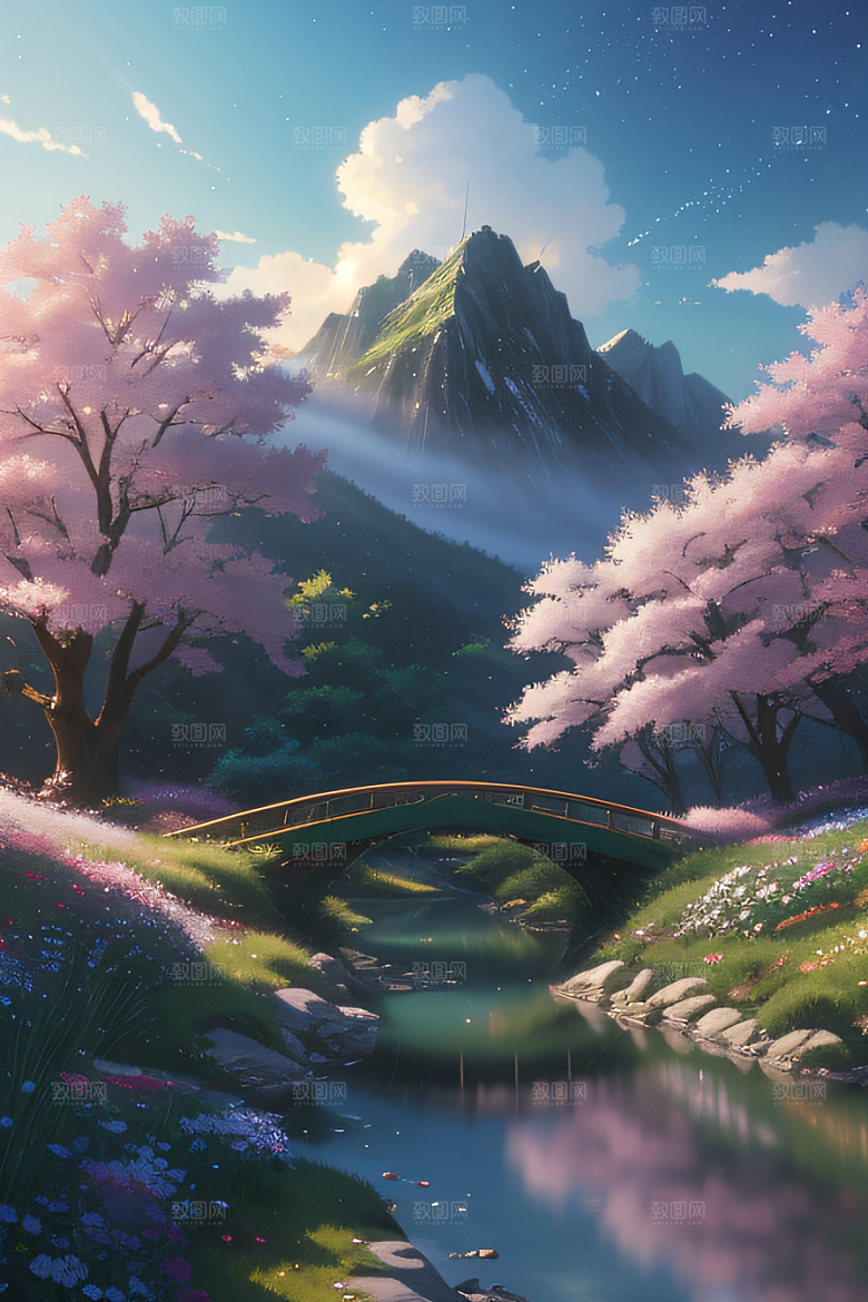 美丽花朵的绘画新海诚的艺术之美