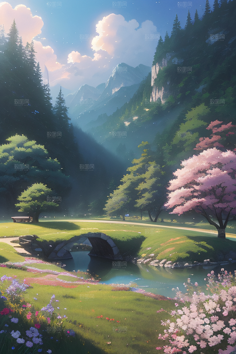 美丽花朵的绘画新海诚的艺术之美