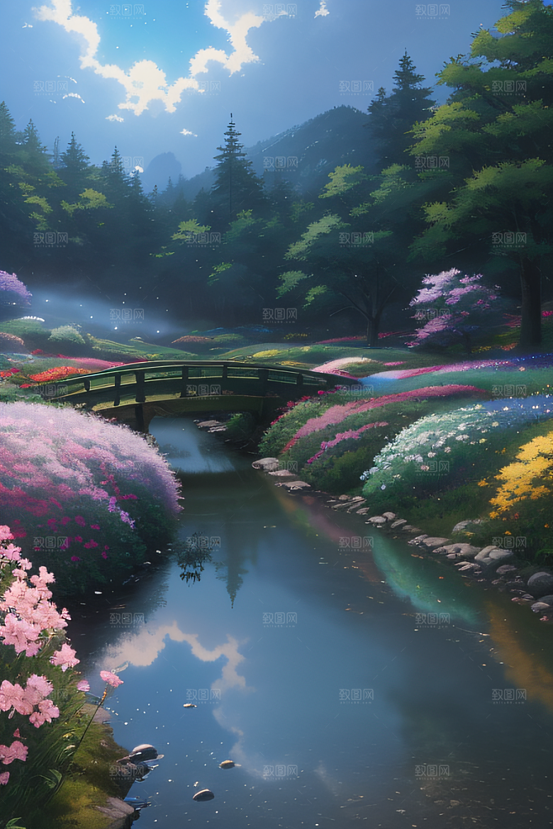 美丽花朵的绘画新海诚的艺术之美
