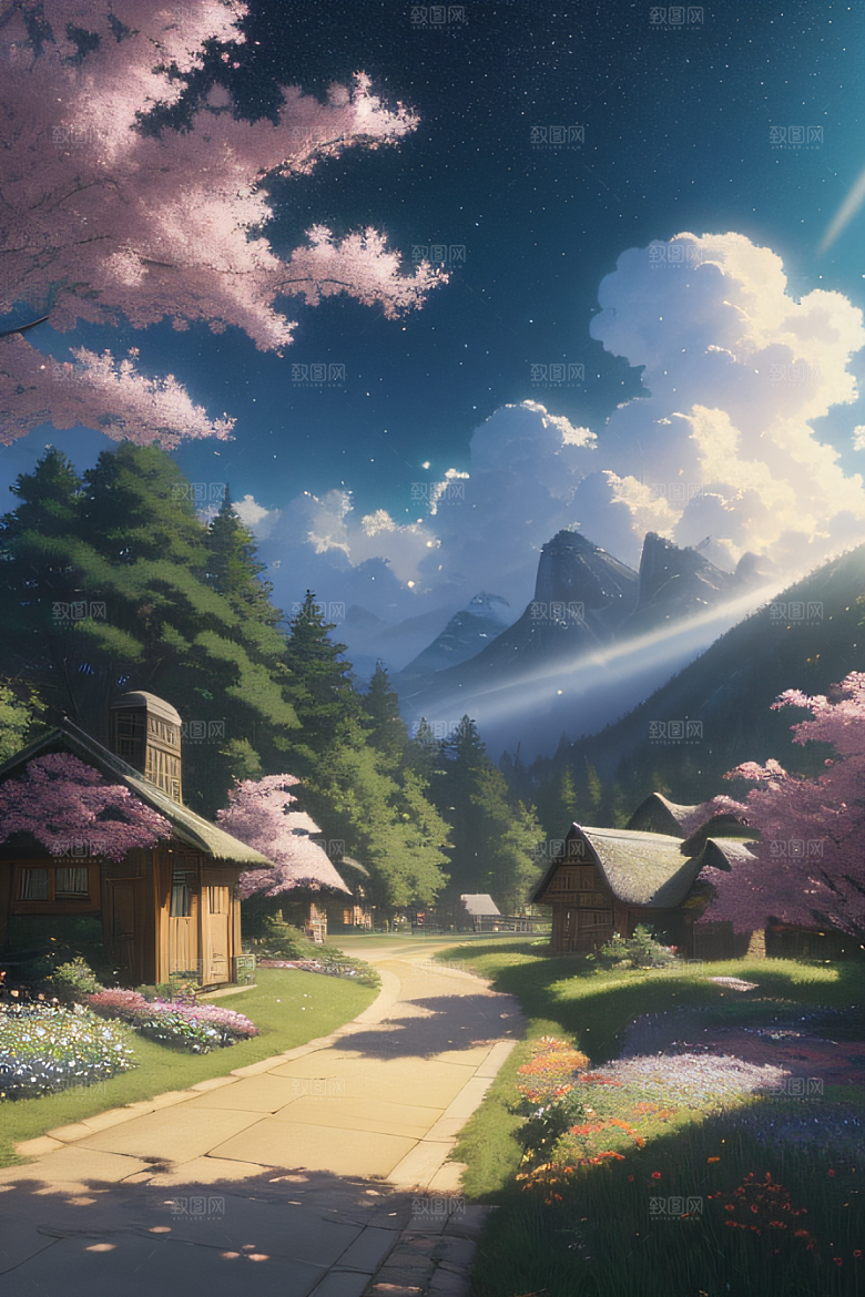 宁静的云中小屋新海诚的美丽画作