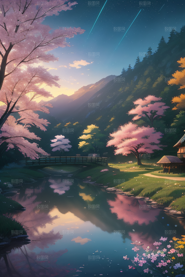 宁静的云中小屋新海诚的美丽画作
