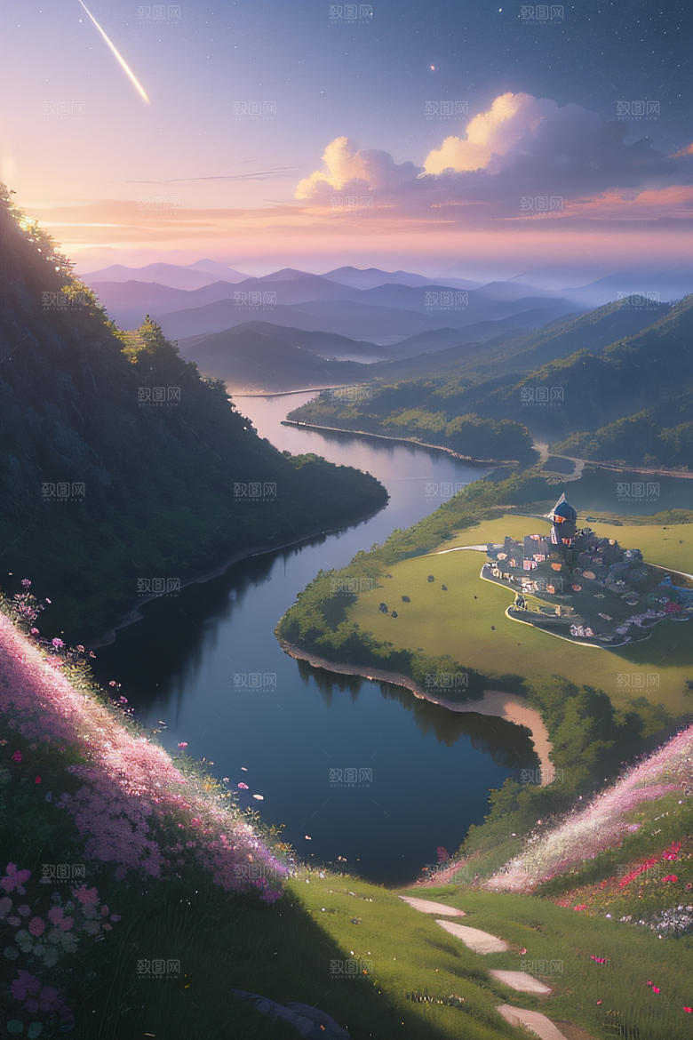 宁静的云中小屋新海诚的美丽画作