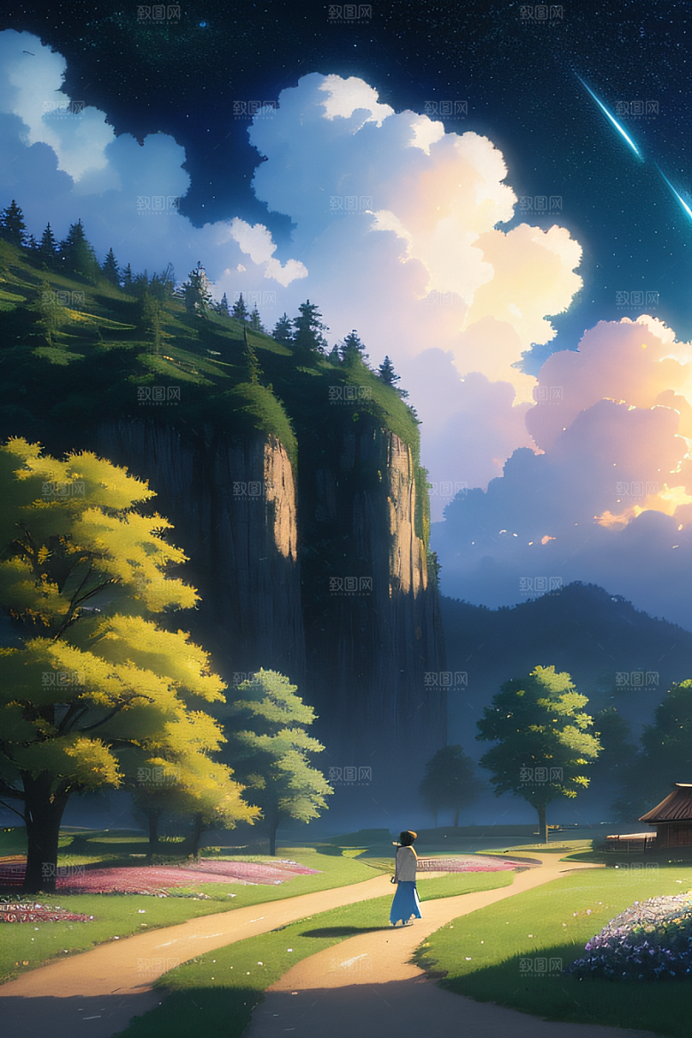 绿色童话小屋新海诚的绘画奇观