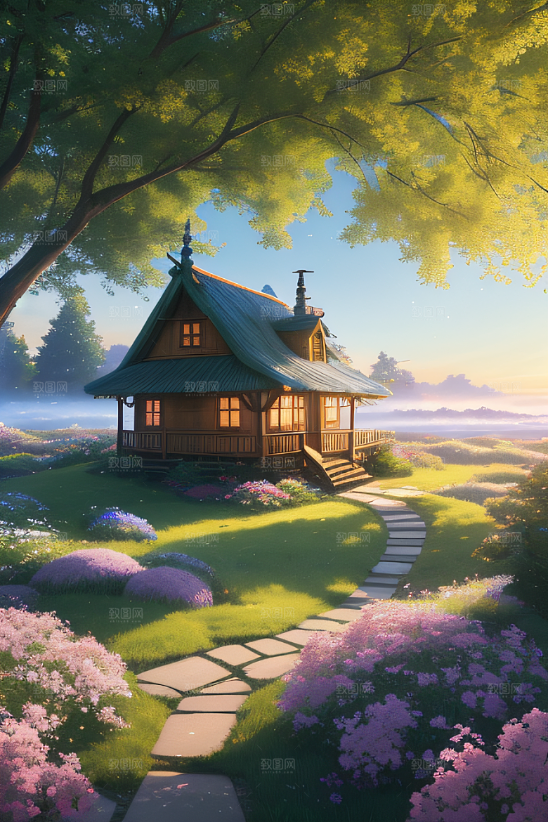 绿色童话小屋新海诚的绘画奇观