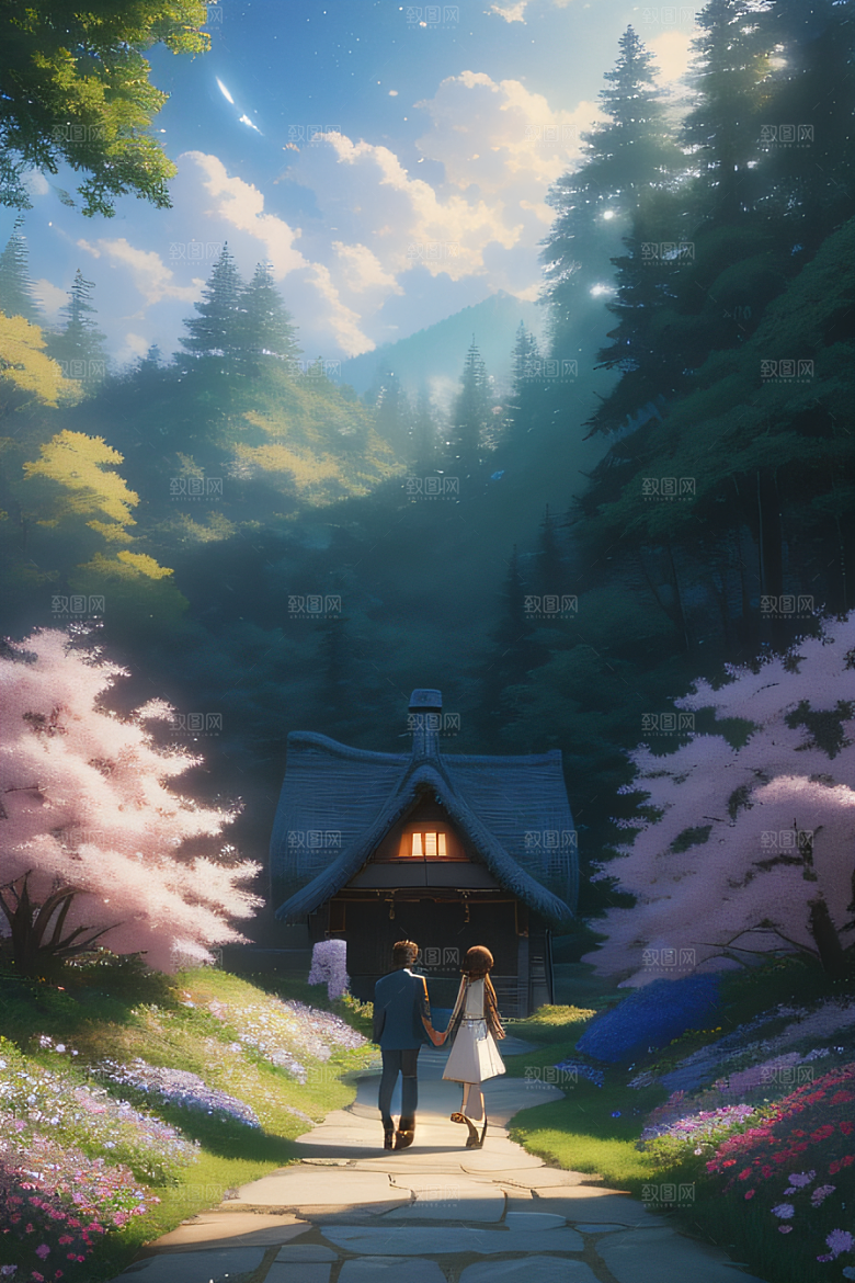 绿色童话小屋新海诚的绘画奇观