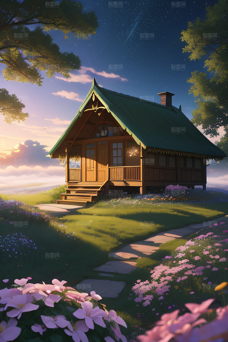 绿色童话小屋新海诚的绘画奇观