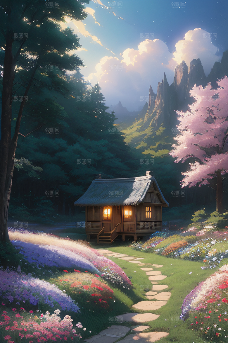 绿色童话小屋新海诚的绘画奇观