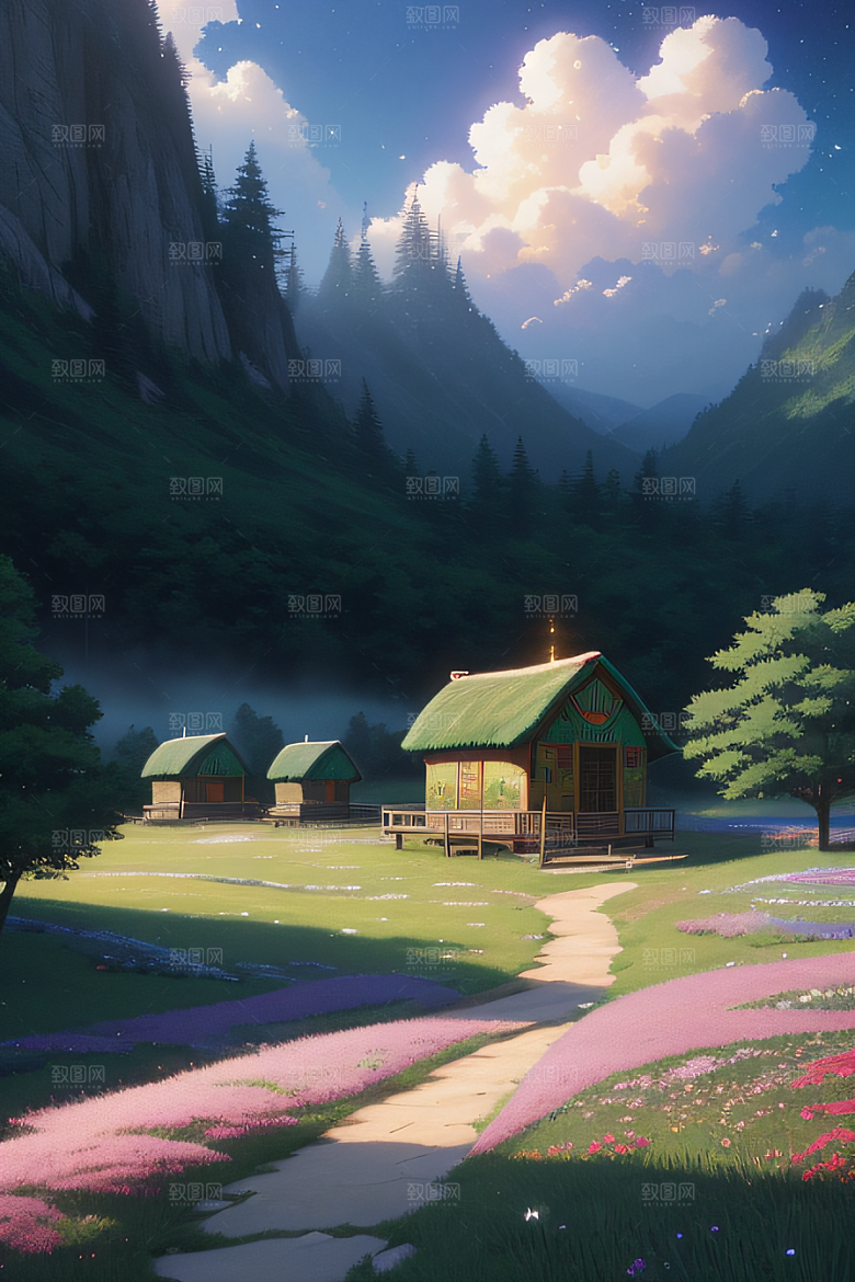 绿色童话小屋新海诚的绘画奇观