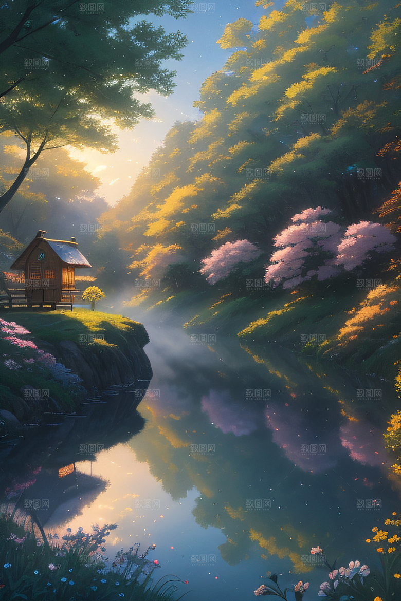 绿色童话小屋新海诚的绘画奇观