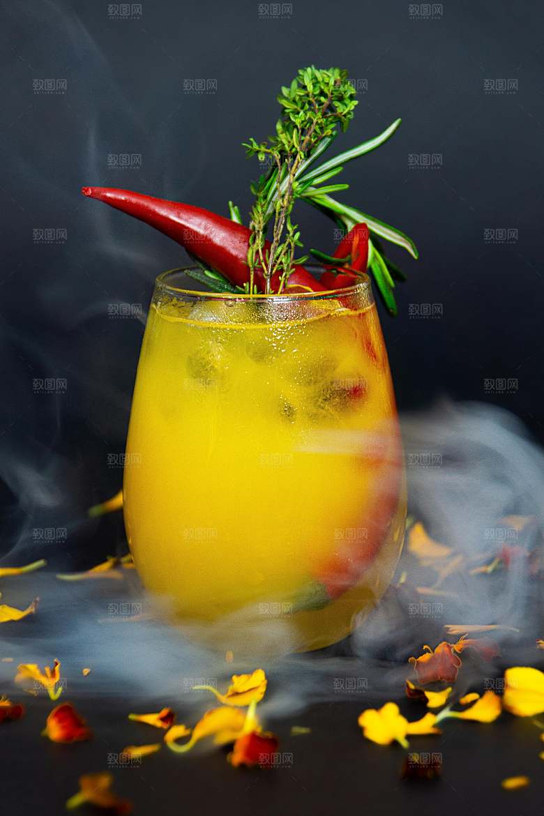 辣椒果汁摄影素材