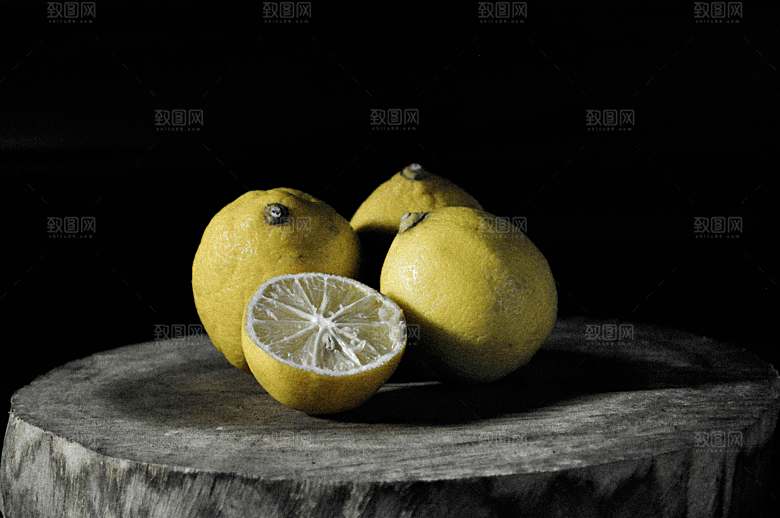 柠檬摄影特写素材