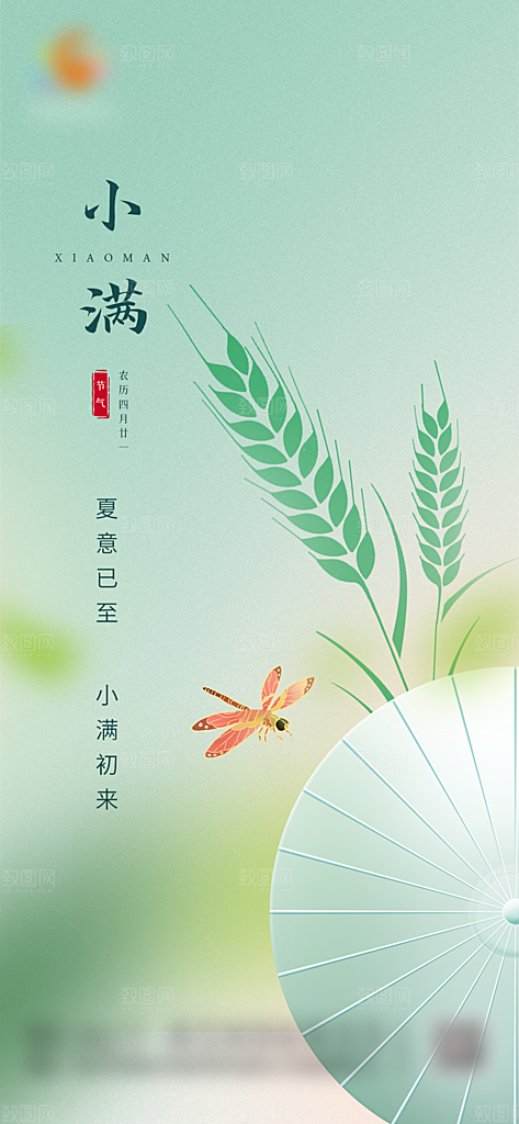 竖版小满海报设计
