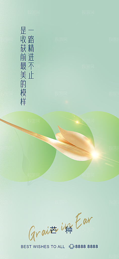 小满 绿色两版海报设计