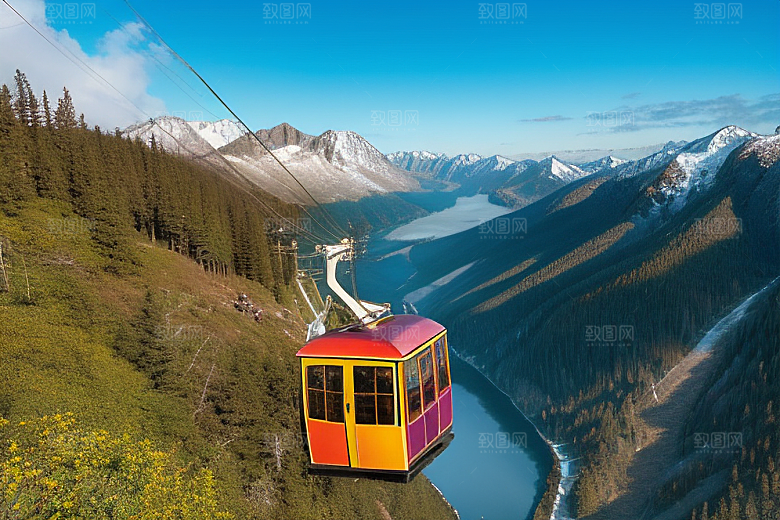 令人陶醉的彩色登山缆车