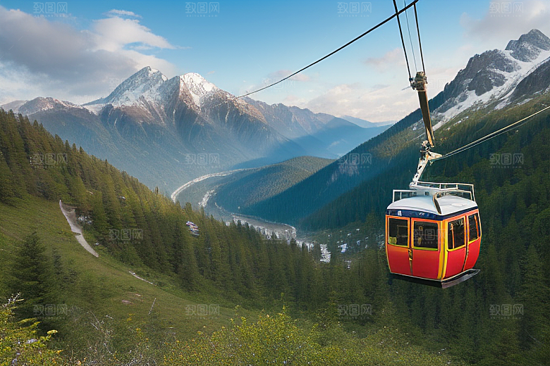 彩色登山缆车的奇妙之旅