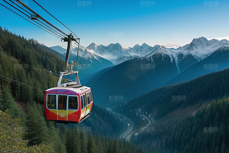 彩色登山缆车的奇妙之旅