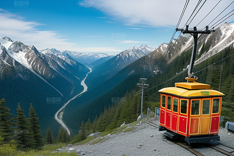 彩色登山缆车的奇妙之旅