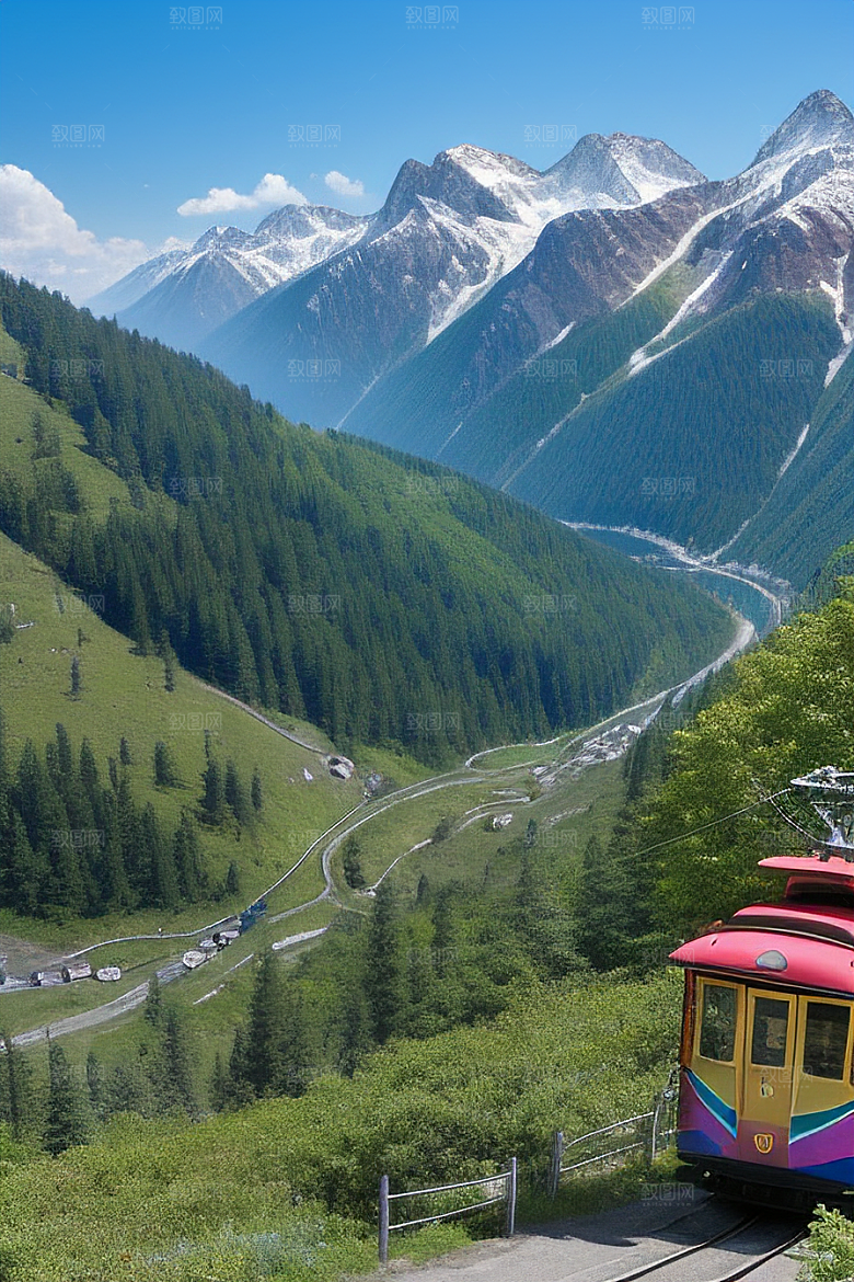 彩色登山缆车的令人惊叹之处