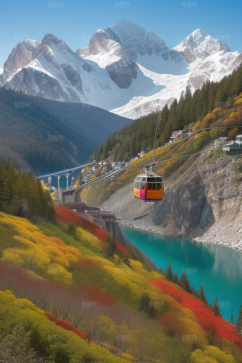 彩色登山缆车的令人惊叹之处