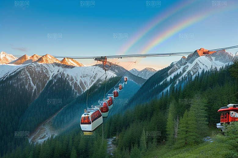 彩色登山缆车的令人惊叹之处
