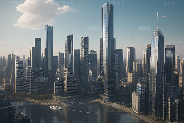高耸建筑的包围城市街道中的无限可能性