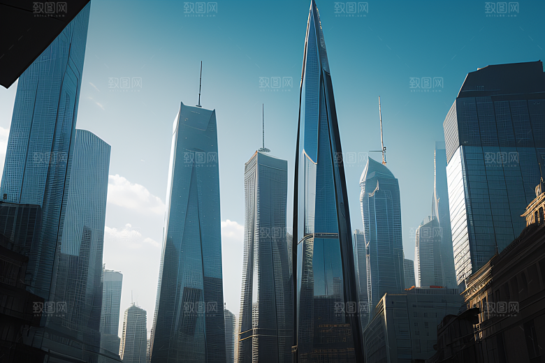 都市景观中的摩天大楼现代活力的象征