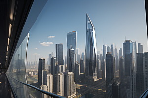 都市景观中的摩天大楼现代活力的象征