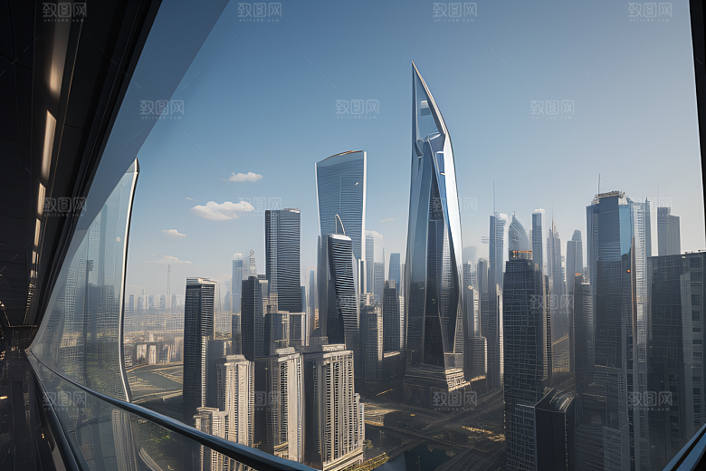都市景观中的摩天大楼现代活力的象征