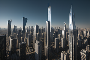 城市的不断变化摩天大楼见证的世界进步