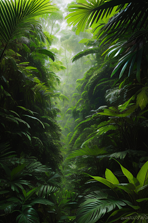 树冠下的斑驳光芒热带雨林的神秘之美