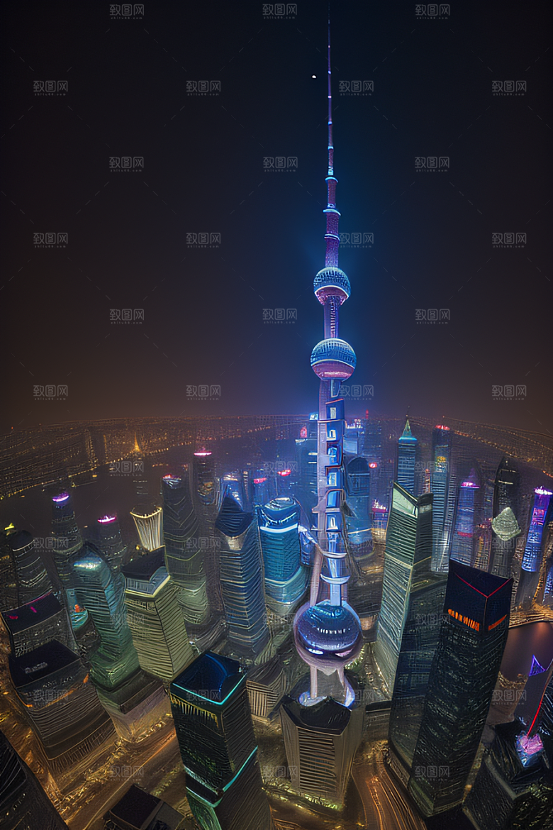 上海东方明珠塔城市地标的璀璨之光
