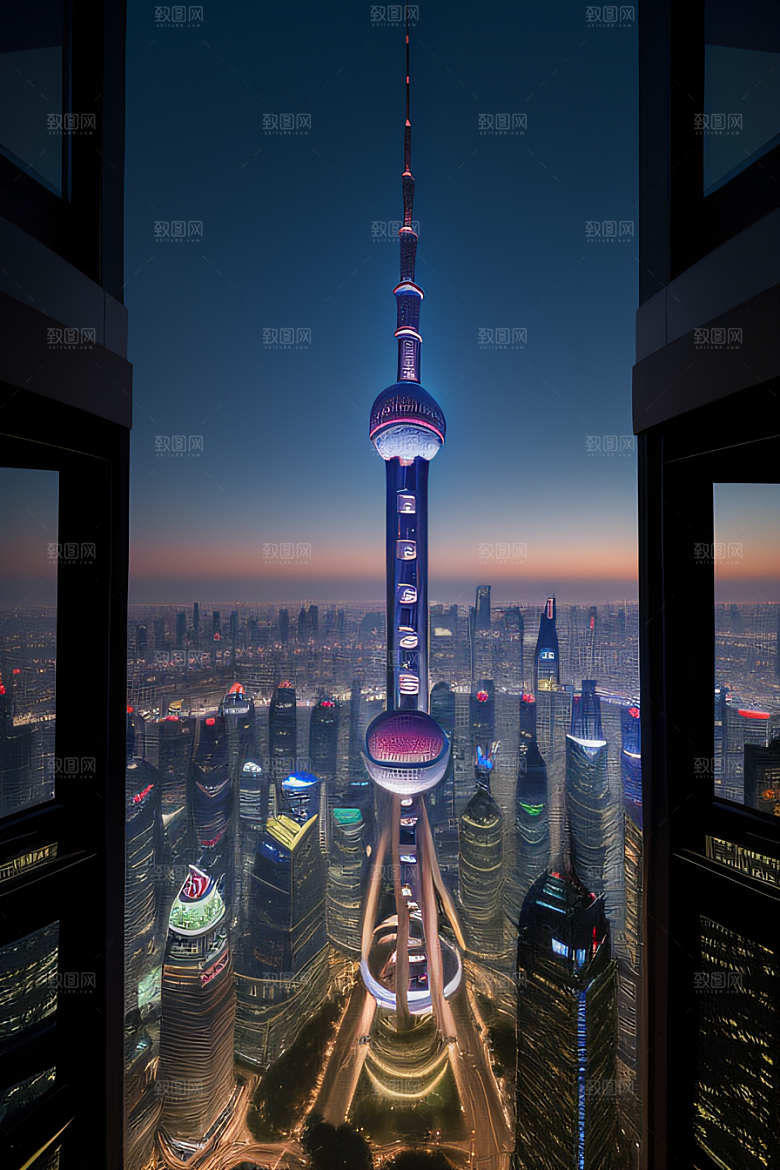 上海东方明珠塔城市地标的璀璨之光