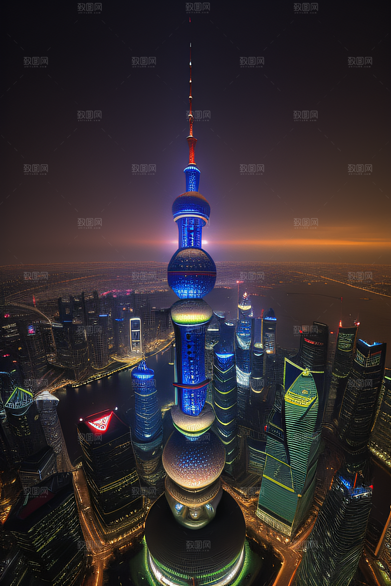上海东方明珠塔城市地标的璀璨之光