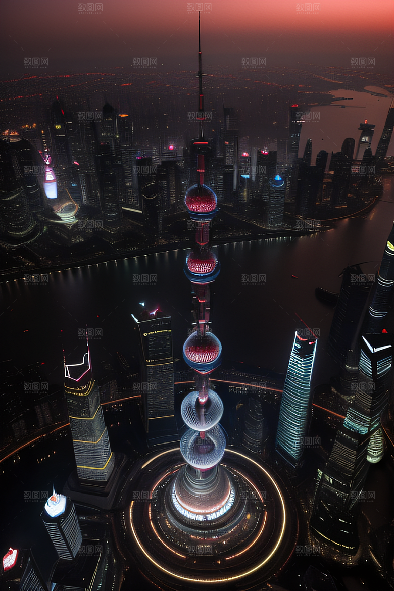 上海东方明珠塔城市地标的璀璨之光