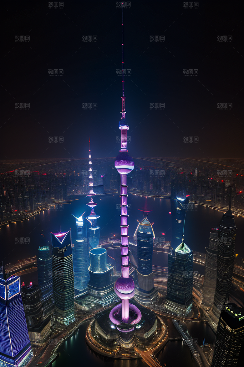 上海东方明珠塔城市地标的璀璨之光