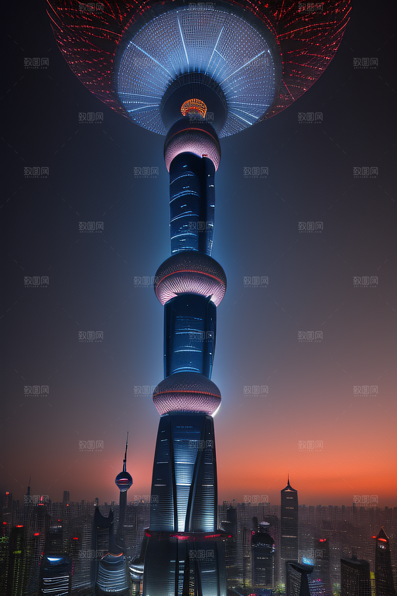 上海东方明珠塔城市地标的璀璨之光